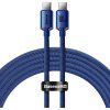 Baseus CAJY000703 Crystal Shine Series Datový Kabel USB-C - USB-C 100W 2m Blue
