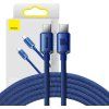 Baseus CAJY000703 Crystal Shine Series Datový Kabel USB-C - USB-C 100W 2m Blue