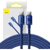 Baseus CAJY000603 Crystal Shine Series Datový Kabel USB-C - USB-C 100W 1,2m Blue