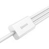 Baseus CAMLTYS-02 Superior Fast Charging Datový Kabel 3v1 USB-C, Lightning, MicroUSB 1.5m White