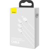 Kábel USB 3v1 Baseus Superior Series, USB na micro USB/USB-C/Lightning, 3,5 A, 1,5 m (biely)