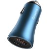 Baseus Golden Contactor Pro nabíječka do auta, USB USB-C, QC4.0 , PD, SCP, 40W (modrá) USB-C - Lightning kabel 1m (modrá)