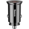 Baseus CCALL-YS01 Circular Nabíječka do Auta USB+USB-C 30W Black