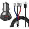 Nabíječka Baseus s displejem 24W + kabel USB 3w1 1,2m