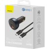 Baseus car charger QC 5 PD 160W 1x USB 2x USB-C black + cable USB-C - USB-C