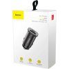 Baseus Square Metal Series Nabíječka do Auta USB-C/USB-A 30W Black