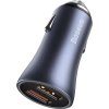 Nabíjačka do auta Baseus Golden Contactor Pro, 2x USB, 40W (sivá) + kábel USB do USB-C 1m (čierny)