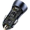 Nabíjačka do auta Baseus Golden Contactor Pro, 2x USB, 40W (sivá) + kábel USB do USB-C 1m (čierny)
