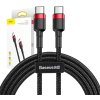 USB-C PD Baseus Cable Cafule PD 2.0 QC 3.0 60W 1m (čierno-červený)