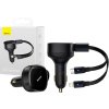 Nabíjačka do auta Baseus Enjoyment s káblom USB-C + Lightning 3A, 30W (čierna)