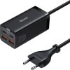 Baseus GaN3 Pre nástenná nabíjačka 2xUSB-C + 2xUSB, 100W (čierna)