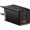 Nástěnná nabíječka Baseus GaN5 Pro 2xUSB-C + USB, 65 W (černá)