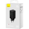 Nástěnná nabíječka Baseus GaN5 Pro 2xUSB-C + USB, 65 W (černá)