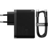 Baseus wall charger GaN5 Pro PD 100W 1x USB-C 1x USB black + USB-C - USB-C
