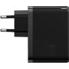 Nástenná nabíjačka Baseus GaN USB-C + USB, 100 W + 1m kábel (čierna)