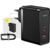 Baseus wall charger GaN5 Pro PD 100W 1x USB-C 1x USB black + USB-C - USB-C
