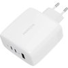 Nástenná nabíjačka 120W GaN Ricomm RC1201 EU, 1xUSB-A, 2xUSB-C + 2,1m kábel USB-C