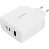 Nástenná nabíjačka 120W GaN Ricomm RC1201 EU, 1xUSB-A, 2xUSB-C + 2,1m kábel USB-C