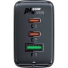 Nástěnná nabíječka Acefast A41, 2x USB-C + USB, GaN 65 W (černá)