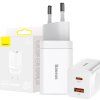 Baseus CCSUPP-E02 Super Si Quick Nabíječka USB + USB-C 30W White
