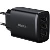 Kompaktní rychlonabíječka Baseus, 3x USB, 17 W (černá)