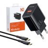 Nástenná nabíjačka Mcdodo CH-0922 USB + USB-C, 33W + kábel USB-C (čierna)