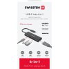 SWISSTEN USB-C HUB 4-IN-1 (USB-C 100W, HDMI 4K, 2x USB-A) ALUMINIUM