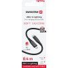 DATOVÝ KABEL SWISSTEN SOFT SILICONE USB-C / LIGHTNING 0,4 M ČERNÝ