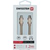 DATOVÝ KABEL SWISSTEN TEXTILE USB-C / USB-C 1,2 M ZLATÝ