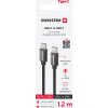 DATOVÝ KABEL SWISSTEN TEXTILE USB-C / USB-C 1,2 M ČERNÝ