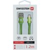 DÁTOVÝ KÁBEL SWISSTEN TEXTILE USB / USB-C 1,2 M ZELENÝ