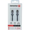 DÁTOVÝ KÁBEL SWISSTEN TEXTILE USB-C / USB-C 1,2 M ŠEDÝ