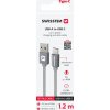 DÁTOVÝ KÁBEL SWISSTEN TEXTILE USB / USB-C 1,2 M ŠEDÝ