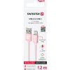 DATOVÝ KABEL SWISSTEN TEXTILE USB / USB-C 1,2 M RŮŽOVO/ZLATÝ