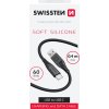 DÁTOVÝ KÁBEL SWISSTEN SOFT SILICONE USB / USB-C 0,4 M ČIERNY