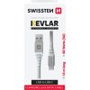 DÁTOVÝ KÁBEL SWISSTEN KEVLAR USB / USB-C 1,5 M BIELÝ