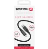 DATOVÝ KABEL SWISSTEN SOFT SILICONE USB-A / LIGHTNING 0,4 M ČERNÝ