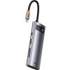 Rozbočovač 7v1 Baseus Gleam, USB-C na 1x HDMI4K 60Hz + 3x USB3.0 + 1x PD + 1x SD/TF (šedý)