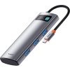 Rozbočovač 7v1 Baseus Gleam, USB-C na 1x HDMI4K 60Hz + 3x USB3.0 + 1x PD + 1x SD/TF (sivý)