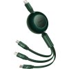 Kábel USB-C 3 v 1 Baseus Bright Mirror 4 pre micro USB / USB-C / Lightning 100W / 3,5 A 1,1 m (zelený)