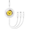 Nabíjecí kabel 3w1 Baseus USB na USB-C, USB-M, Lightning 3,5A, 1,1 m (bílý)