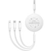 Nabíjací kábel 3w1 Baseus USB na USB-C, USB-M, Lightning 3,5 A, 1,1 m (biely)