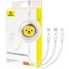 Nabíjecí kabel 3w1 Baseus USB na USB-C, USB-M, Lightning 3,5A, 1,1 m (bílý)