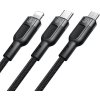 Kabel 3v1 z USB na USB-C / Lightning / Micro USB, Mcdodo CA-0930, 6A, 1,2 m (černý)