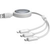 Rychlonabíjecí kabel 3v1 Baseus Free2Draw, USB na micro USB+USB-C+Lightning, 3,5 A, 1,1 m (bílý)