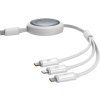 Rychlonabíjecí kabel 3v1 Baseus Free2Draw USB-C na USB-C/Lightning/Micro 100W, 1,1 m (bílý)