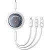 Rýchlonabíjací kábel 3v1 Baseus Free2Draw USB-C na USB-C/Lightning/Micro 100W, 1,1 m (biely)