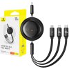 Rychlonabíjecí kabel 3v1 Baseus Free2Draw USB-C na USB-C/Lightning/Micro 100W, 1,1 m (černý)