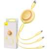 Baseus Bright Mirror 2, USB kábel 3 v 1 pre micro USB/USB-C/Lightning 3,5 A 1,1 m (žltý)