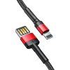 Baseus Cafule Oboustranný kabel USB Lightning 2,4 A 1 m (černo-červený)